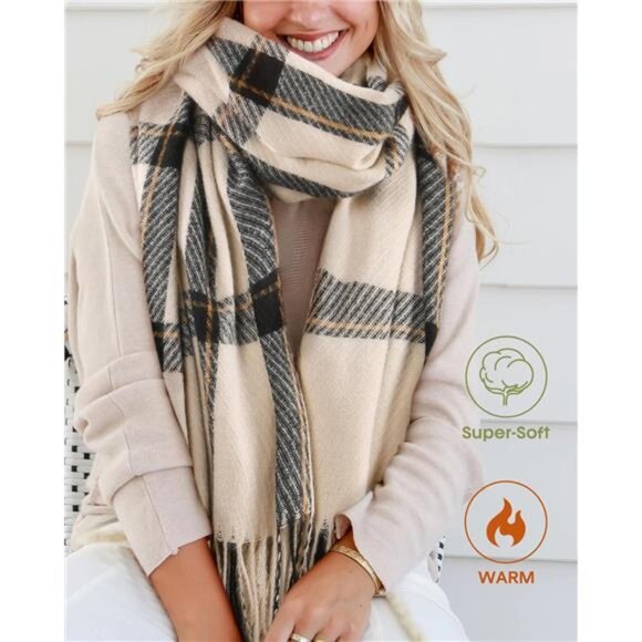 Winter Scarf for Women - Large Oversized Cashmere Feel Shawl - Picture 2 of 7